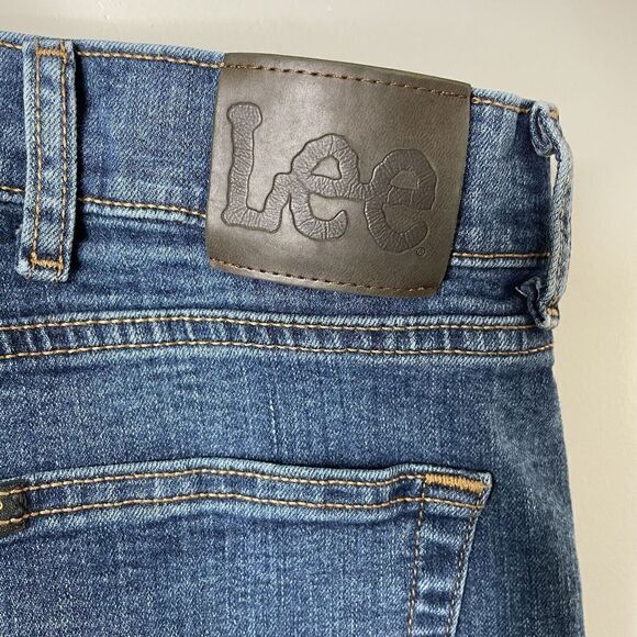 LEE Jeans Mens 28 x 30 Relaxed Fit Denim Cotton Blend Blue Straight Leg - Picture 6 of 9